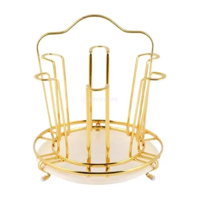 حامل اكواب ،كاسات حديد ذهبي انيق