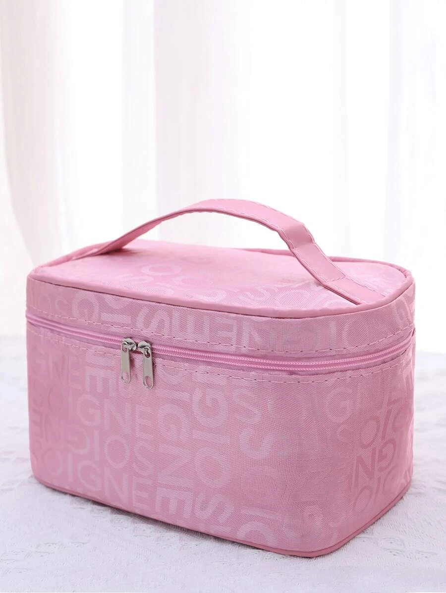حقيبة مكياج و مستحضرات تجميل للسفر, باللون الزهري