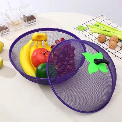 سلة فواكه شبك مع غطاء للخضروات،للفواكة أسود