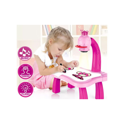 طاوله رسم فنيه بجهاز عارض ضوئي للصور