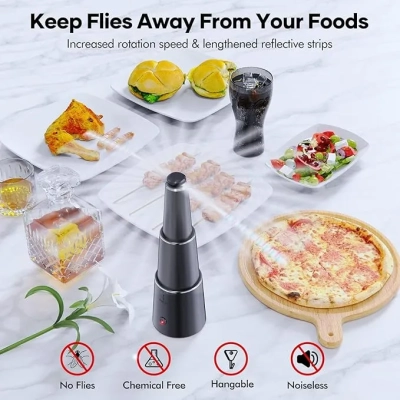 مروحة طرد الذباب المحمولة قابلة للطي تعمل بالبطاريات