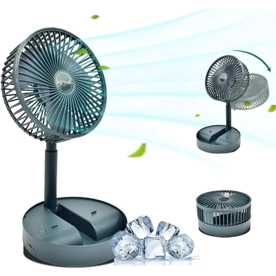 مروحة محمولة قابلة للطي بزاوية 180 درجة، قابلة لاعادة الشحن بمنفذ USB