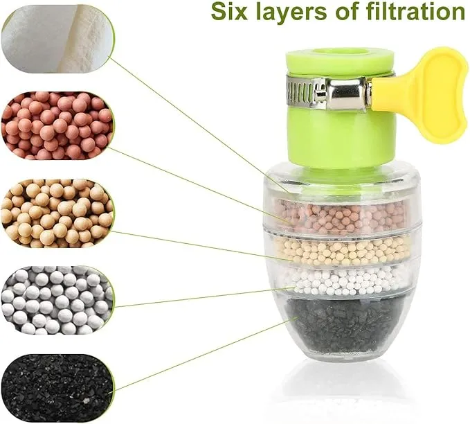 حنفية فلتر مياه مزيلة للكلور من 6 طبقات من الكربون المنشط