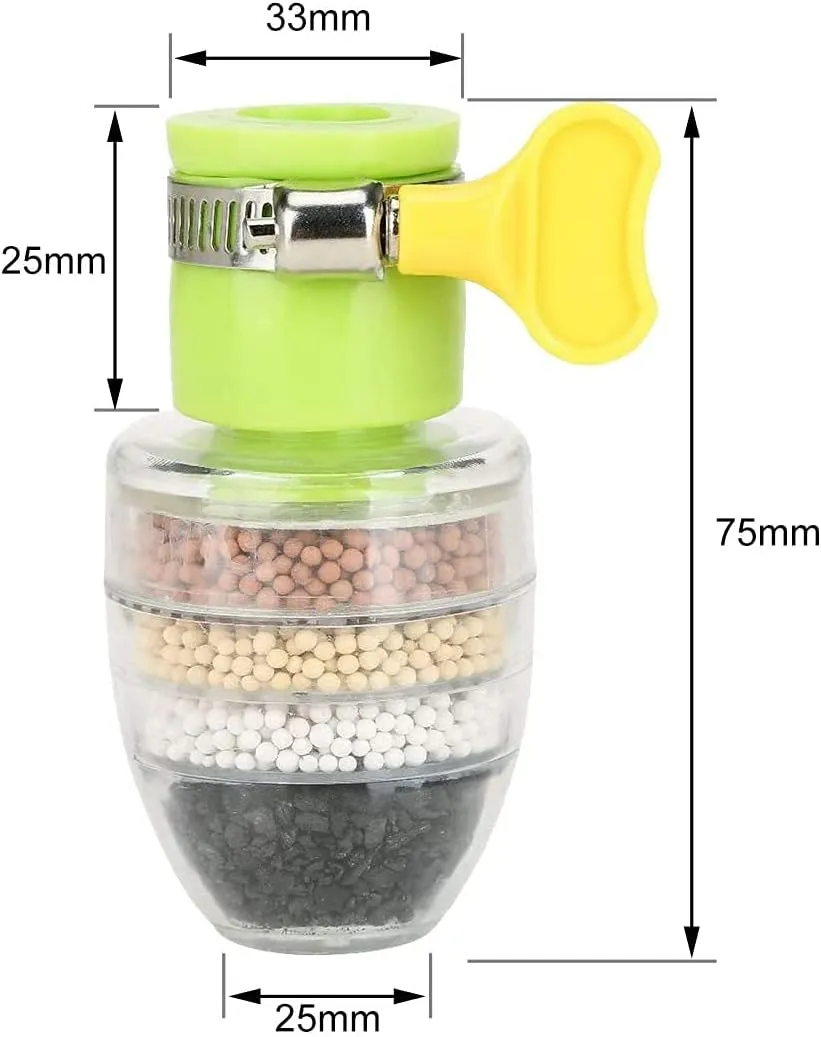 حنفية فلتر مياه مزيلة للكلور من 6 طبقات من الكربون المنشط